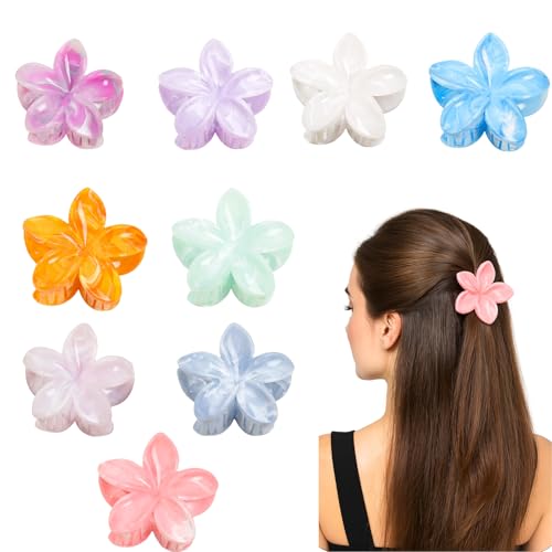 MUNSKT 9 Stück marmorgefärbte Blumenkrallen-Clips für Frauen und Mädchen, starker Halt, rutschfeste Haarspangen für dickes/dünnes Haar, stilvolle Kopfbedeckung, Accessoires mit trendigem von MUNSKT