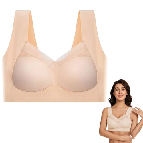 MUNSKT Damen Nahtloser BH aus Weicher Baumwolle Bequemer Minimizer BH ohne Bügel für Große Größen mit Atmungsaktivem Optimaler Unterstützung von MUNSKT