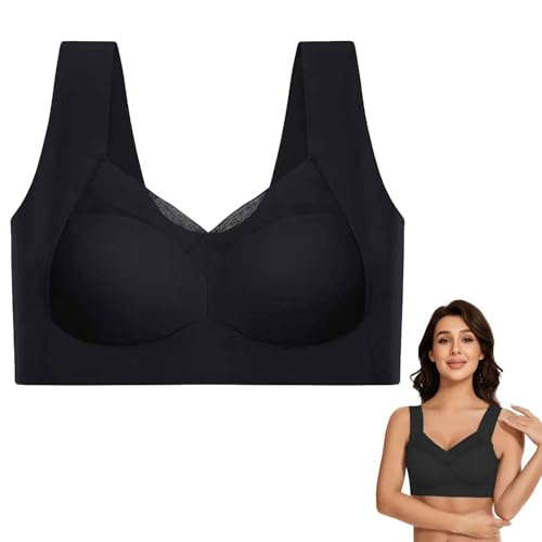 MUNSKT Damen Nahtloser BH aus Weicher Baumwolle Bequemer Minimizer BH ohne Bügel für Große Größen mit Atmungsaktivem Optimaler Unterstützung von MUNSKT