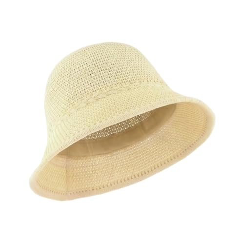 MUNSKT Fischerhut für Damen, gehäkelt, Netzstoff, Eimer gewebt, faltbar, aus weichem und leichtem Netzgewebe, beige, One size MUNSKT Fischerhut für Damen, gehäkelt, Netzstoff, Eimer gewebt, faltbar, aus weichem und leichtem Netzgewebe, beige, One size von MUNSKT