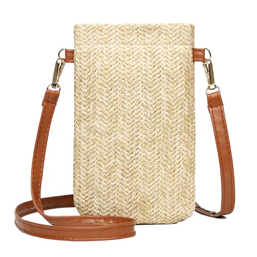 MUNSKT Handytasche Zum Umhängen Damen Strohtaschen Damen Frauen Strohtaschen für Frauen Crossbody Strand Tasche Umhängetasche von MUNSKT