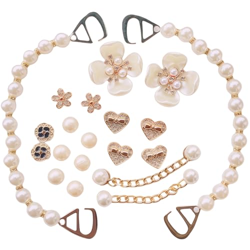 MUNSKT Schuh Charms Crocs 20 Stück Crocs Anstecker Glitzer Strassstein Blume Designer Schuh Dekoration Anhänger Accessoires für Mädchen Erwachsene von MUNSKT