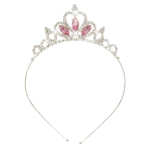 MUNSKT Silber Prinzessin Krone Kristall Schärpe Tiara Strass Stirnband Haarschmuck für Geburtstag Weihnachten Dekoration Frauen Mädchen Braut Hochzeit Haarbänder Schmuck (Rosa) von MUNSKT
