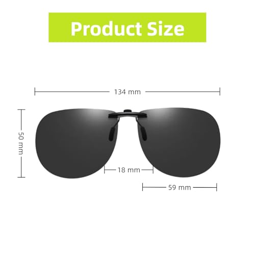 MUNSKT Sonnenbrillen Aufsatz Brille, Clip on Sonnenbrille mit UV400-Schutz, Blendfreie Sonnenbrille für Autofahrer, Robuste Metallscharniere und Nasenpads aus Silikon von MUNSKT