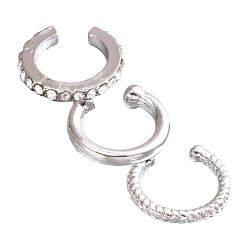 MUNZE 3 Ohrclips Ear Cuff Set Für Damen Ohne Piercing - Ohrklemmen Fake Helix Nicht Verblassend Knorpel Ohrringe Für Ungepiercte,Verstellbare Ohrmanschetten, Set Schmuck Damen. MUNZE 3 Ohrclips Ear Cuff Set Für Damen Ohne Piercing - Ohrklemmen Fake Helix Nicht Verblassend Knorpel Ohrringe Für Ungepiercte,Verstellbare Ohrmanschetten, Set Schmuck Damen. von MUNZE