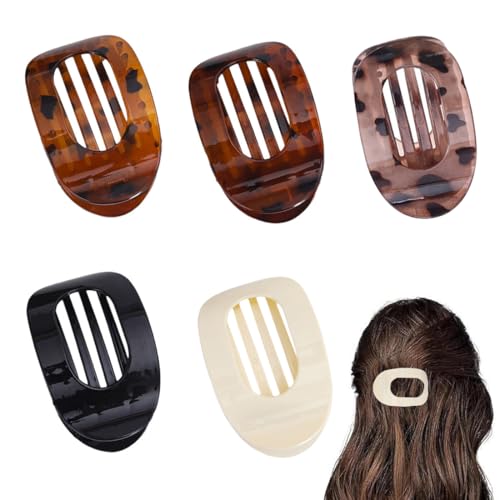 MUNZE 5 Stück Haarklammern Für Damen,Flache Haarspangen,Haarspangen Damen Dünnes Haar,Haarklammer Gebogenes Design,Flat Claw Clip Für Dünnes Haar Und Dickes Haar,Leicht, Rutschfest & Stilvoll. von MUNZE