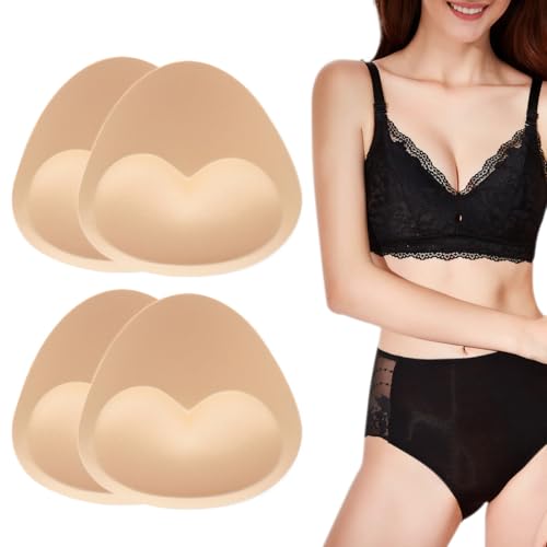 MUNZE Badeanzug Bh Einsätze Pads 2 Paar, Bh Einsätze Push-Up, Atmungsaktive Herausnehmbare Brustvergrößerer Für Sport Bh Bikini Tops Bademode Hautfarbe. von MUNZE