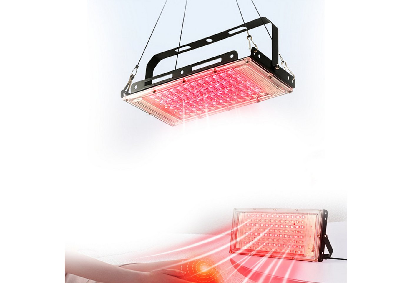 MUPOO Infrarotlampe Rotlicht Therapielampe 660 Nm, 850 Nm LED Rotlichtlampe, Timer, Verstellbarem Ständer,Infrarot Lichttherapie für Körper,Gesicht von MUPOO