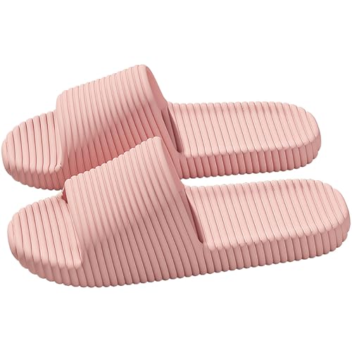 MUQGAOP Hausschuhe mit dicker Sohle Duschschuhe weiche Innenschuhe leichte Outdoor Sandalen für Damen und Herren Rose Size 36-37 EU von MUQGAOP