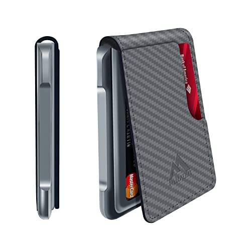 MURADIN Herren-Geldbörse, taktische Bifold-Brieftaschen für Männer, Metall, RFID-blockierend, Aluminium, Geldkartenhalter, Geschenke für Männer, Kohlefaser Grau, Minimalistisch von MURADIN