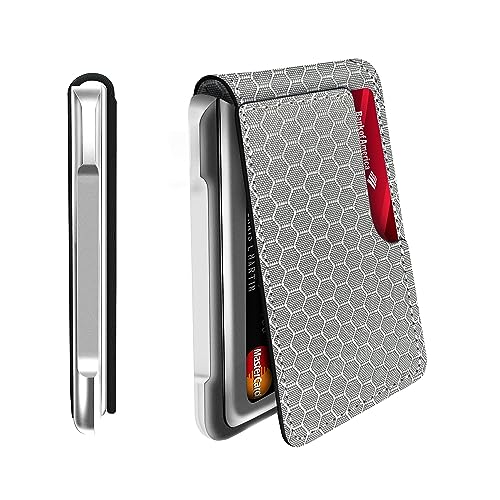 MURADIN Herren-Geldbörse, taktische Bifold Wallets für Herren, Metall, RFID-blockierend, Aluminium, Geldkartenhalter, Geschenke für Männer, V03-Silber-Sgrid, Minimalistisch von MURADIN