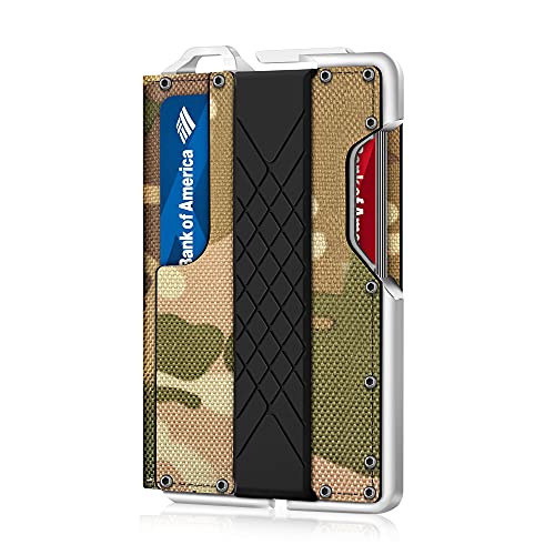 MURADIN Schlanker RFID-blockierender Metall-Kartenhalter, Taktische minimalistische Brieftasche für Männer, Elegante Bifold Herren-Geldbörse mit Geldclip von MURADIN