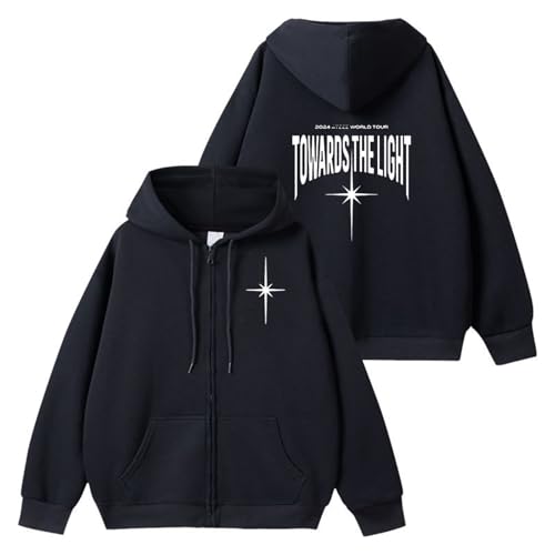 AZ Concert Towards The Light Hoodie 2024 Support Merch Sweatshirt Contton Zipper Star Style Sweatshirt(Black,L) von MURQ