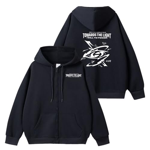 AZ Concert Towards The Light Hoodie 2025 Support Merch Sweatshirt Contton Bedruckte Kapuzenshirts(Black 1,XL) von MURQ