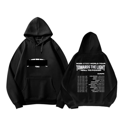 AZ Konzert Towards The Light Hoodie 2025 Support Merch Sweatshirt Reißverschluss Contton Kapuzenpullover Top(Black 1,XL) von MURQ