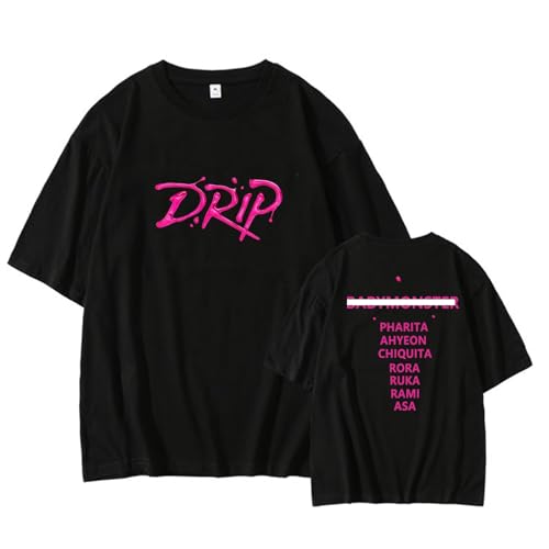 BM Album DRIP T-Shirt 2024 Support Merch T-Shirt Contton Top Star Style Shirts(Black,S) von MURQ