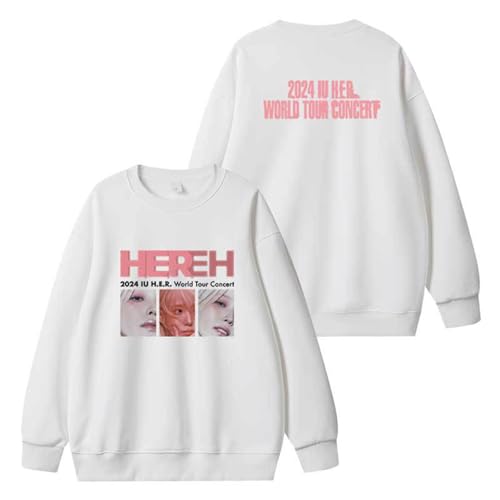 Iu World Tour Konzert Hoodie 2024 HER Support Merch Sweatshirt Contton Kapuzenpullover(A White,XXL) von MURQ