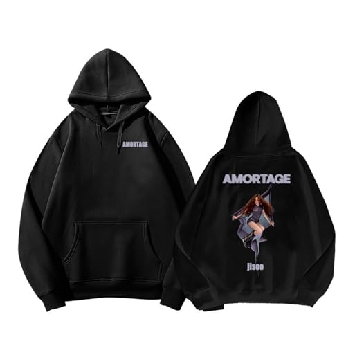 JISO-Album AMORTAGE Hoodie Bli-NK 2025 Support Bedruckte Merch Sweatshirt-Baumwollhemden for Fans(A Black-Fleece,S) von MURQ