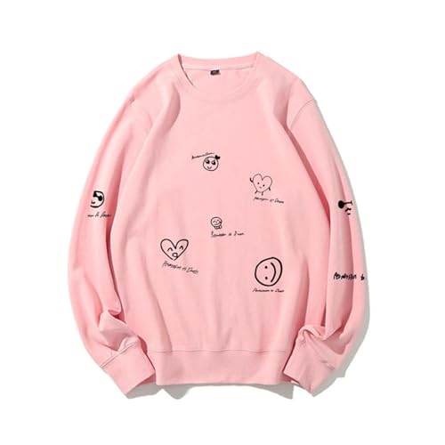 Jimin Konzert Sweatshirt Support Merch Sweatshirt Baumwolle Handbemalte Tops(Pink,M) von MURQ