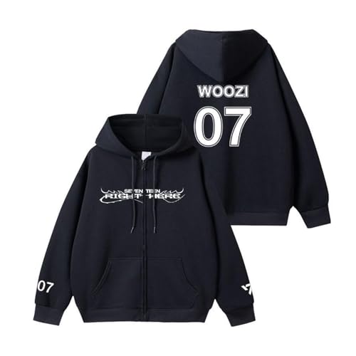 MURQ 2024 ST Album Right HERE Hoodie Support Bedrucktes Merch-Sweatshirt aus Baumwolle(Woozi,S) von MURQ