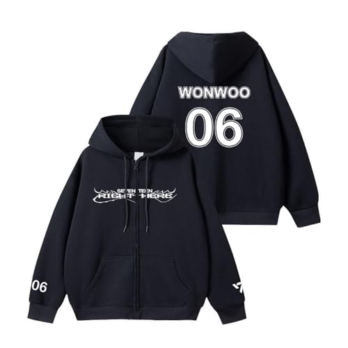 MURQ 2024 ST Album Right HERE Hoodie Support Bedrucktes Merch-Sweatshirt aus Baumwolle(Wonwoo,M) von MURQ
