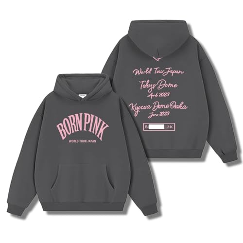 MURQ BLI-NK Album Born Pink Hoodie Kapuzenpullover Support Bedrucktes Sweatshirt Lose Baumwollhemden(Brown,S) von MURQ