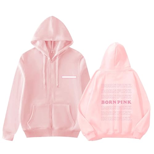 MURQ BLI-NK Album Born Pink Hoodie Kapuzenpullover Support Bedrucktes Merch-Sweatshirt Baumwollhemden(Pink,M) von MURQ