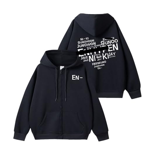 MURQ EN Album RomanceUntold Hoodie Support Bedrucktes Sweatshirt 2024 Baumwoll-Reißverschluss-Merch-Shirt(Black,4XL) von MURQ