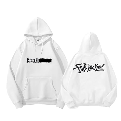 MURQ Kick-F Flip It, Kick It! Album Hoodie 2025 Support Bedruckte Merch-Sweatshirt-Baumwollhemden(White,M) von MURQ
