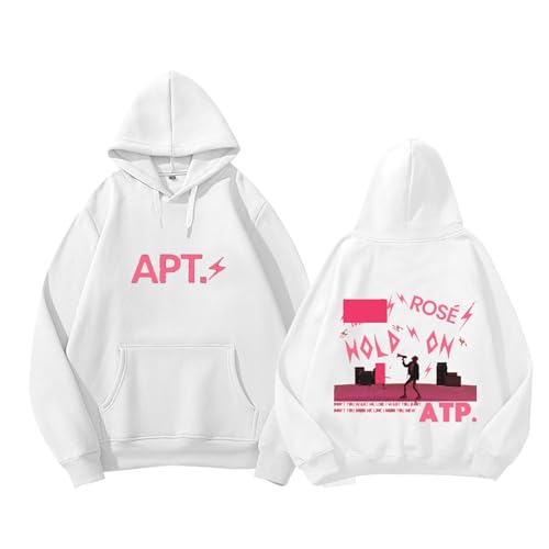 MURQ RO-SE Album APT Hoodie 2024 Blink Support bedrucktes Merch-Sweatshirt im Baumwoll-Star-Stil(White-Fleece,M) von MURQ