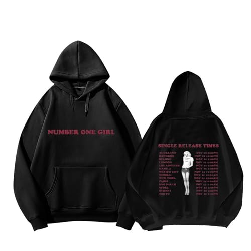 Ro-se Album Number One Girl Hoodie Blink Support gedruckt Merch 2024 Sweatshirt Baumwollhemden(A Black,M) von MURQ