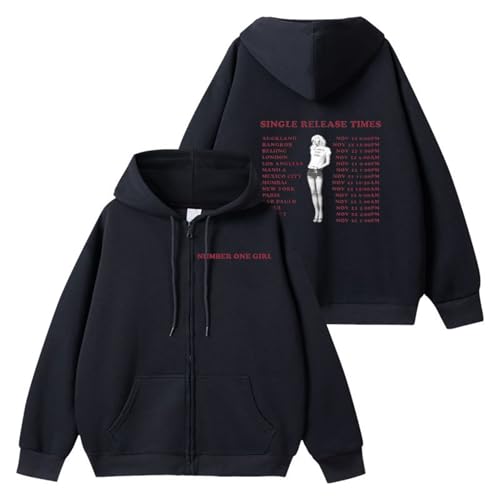 Ro-se Album Number One Girl Hoodie Blink Support gedruckt Merch 2024 Sweatshirt Baumwollhemden(B Black,S) von MURQ