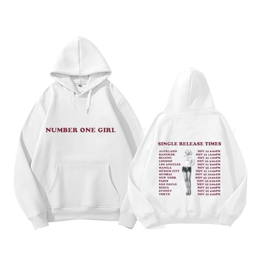 Ro-se Album Number One Girl Hoodie Blink Support gedruckt Merch 2024 Sweatshirt Baumwollhemden(White,XL) von MURQ