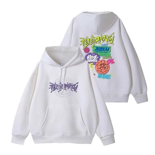 ST Album BSS TELEPARTY Hoodie Support Merch Sweatshirt Baumwolle bedrucktes Sweatshirt(White,XL) von MURQ