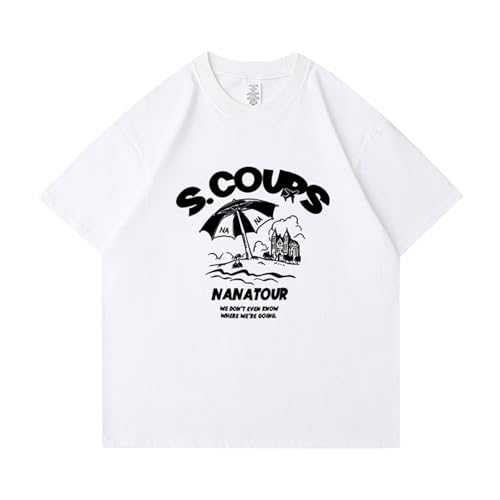 Seventeen Nana Tour T-Shirt Support Bedrucktes Merch T-Shirt aus Baumwolle Übergroße T-Shirts Unisex for Fans(S.COUPS-White,3XL) von MURQ