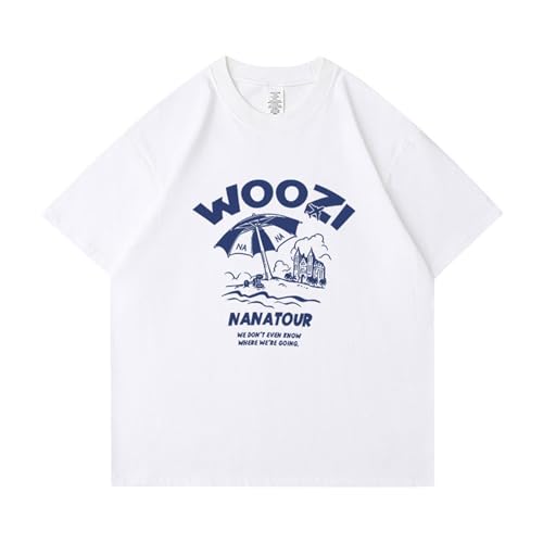 Seventeen Nana Tour T-Shirt Support Bedrucktes Merch T-Shirt aus Baumwolle Übergroße T-Shirts Unisex for Fans(Woozi-White,S) von MURQ