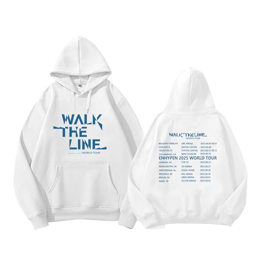 Walk The Line Baumwoll-Hoodie 2025 World Tour Support Merch Unisex Sweatshirt for Fans(A White,S) von MURQ