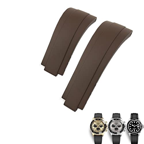 MURVE 20 mm FKM Fluorkautschuk-Uhrenarmband für Rolex Daytona Submariner GMT Yacht-Master Oysterflex schwarz grün rot weiches Armband, Rose buckle-01, Achat von MURVE