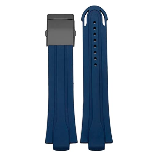 MURVE 24 mm x 12 mm Bandanstoßende Gummi wasserdichtes Uhrenarmband für Oris Armband Silikonband Edelstahl-Faltschließe, 24-12mm, Achat von MURVE