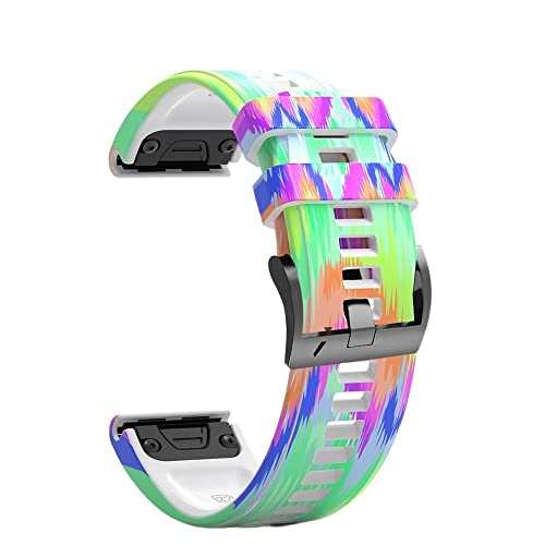 MURVE Smartwatch-Armband für Garmin Fenix 7 7X 6 6XPro 5X 5 Plus 3HR Descent MK2, Schnellverschluss-Armband, bedrucktes Silikonarmband, 22 mm, 26 mm, 22mm Fenix 6-6Pro, Achat von MURVE