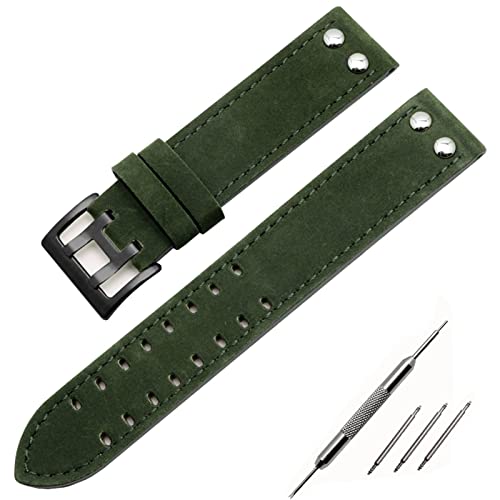 MURVE Uhrenarmband aus echtem Leder, 20/22 mm, für Hamilton Khaki Field Watch H760250 H77616533 Uhrenarmband mit Knopfschnalle, 20 mm, Achat von MURVE