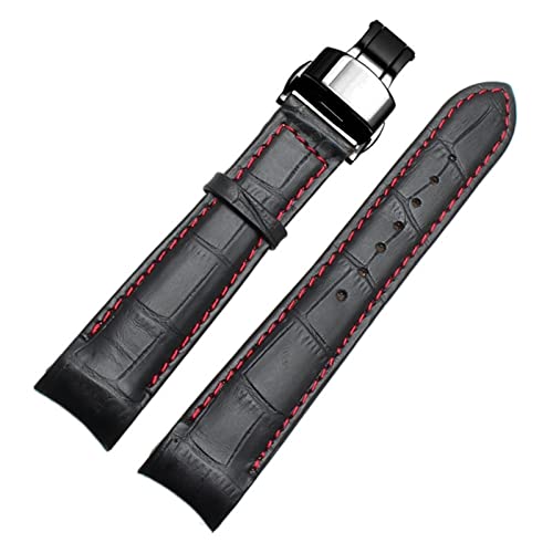 MURVE Uhrenarmband mit gebogenem Ende, für Citizen BL9002-37 05A BT0001-12E 01A, echtes Leder mit Schmetterlingsschnalle, 20, 21, 22 mm, modisches Armband, 21 mm, Achat von MURVE