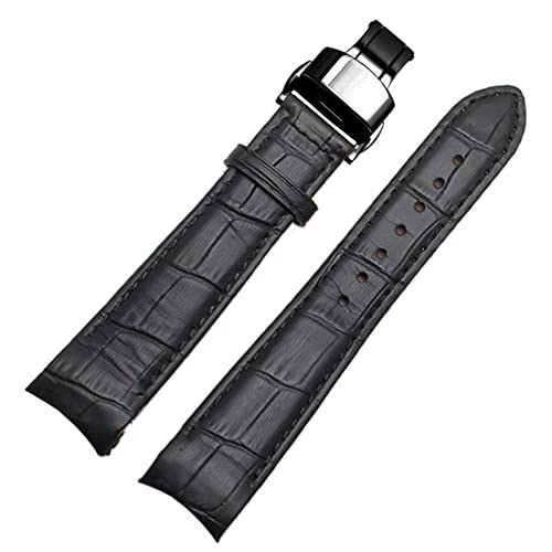 MURVE Uhrenarmband mit gebogenem Ende, für Citizen BL9002-37 05A BT0001-12E 01A, echtes Leder mit Schmetterlingsschnalle, 20, 21, 22 mm, modisches Armband, 22 mm, Achat von MURVE