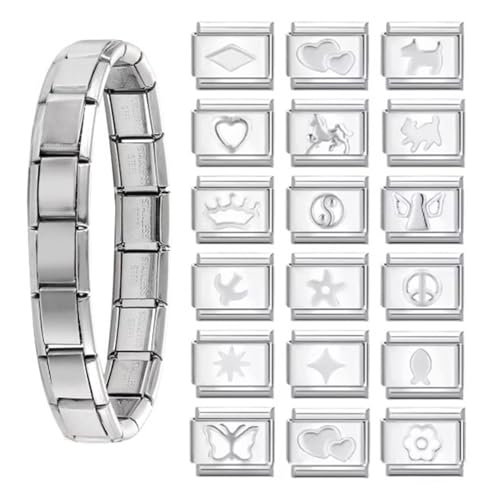 Modulare Italienische Charmalme Armband Gold Silber 9mm Edelstahl Armreif Für Frauen Männer Kinder Fashion Accessoire Mode Schmuck Für Frauen von MURYE