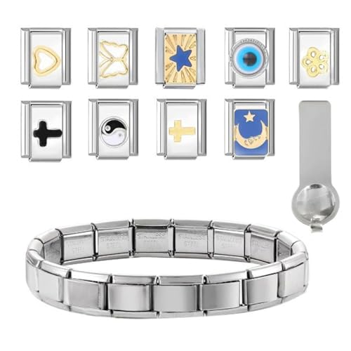 Modulare Italienische Charmalme Armband Gold Silber 9mm Edelstahl Armreif Für Frauen Männer Kinder Fashion Accessoire Mode Schmuck Für Frauen von MURYE
