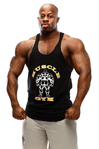 MUSCLE GYM Herren Stringer Tank Tops Workout Ärmellos Weste Y Back Stringer/Racerback Weste Dry Cool, Schwarze Mg Baumwolle, XL MUSCLE GYM Herren Stringer Tank Tops Workout Ärmellos Weste Y Back Stringer/Racerback Weste Dry Cool, Schwarze Mg Baumwolle, XL von MUSCLE GYM