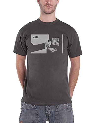 MUSE T Shirt Shifting Band Logo Nue offiziell Herren Charcoal Grau XXL von MUSE