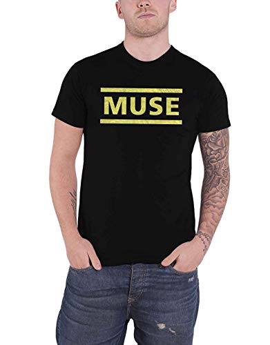 Muse T Shirt Gelb Band Logo Nue offiziell Herren Schwarz XL von MUSE