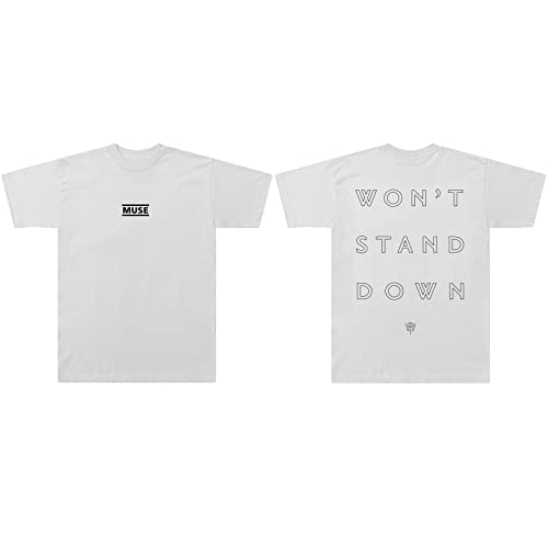 Muse Unisex-Erwachsene Won't Stand Down T-Shirt, Weiss/opulenter Garten, Mittel von MUSE
