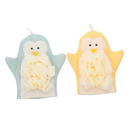 2St Cartoon-Badehandschuhe Bad Luffa -Waschlappen Schwämme Tierwaschlappen sauber badezubehör kinder badehandtuch kinder geschmeidiges Badetuch bequemes Badetuch Pflanzenfasern MUSISALY von MUSISALY
